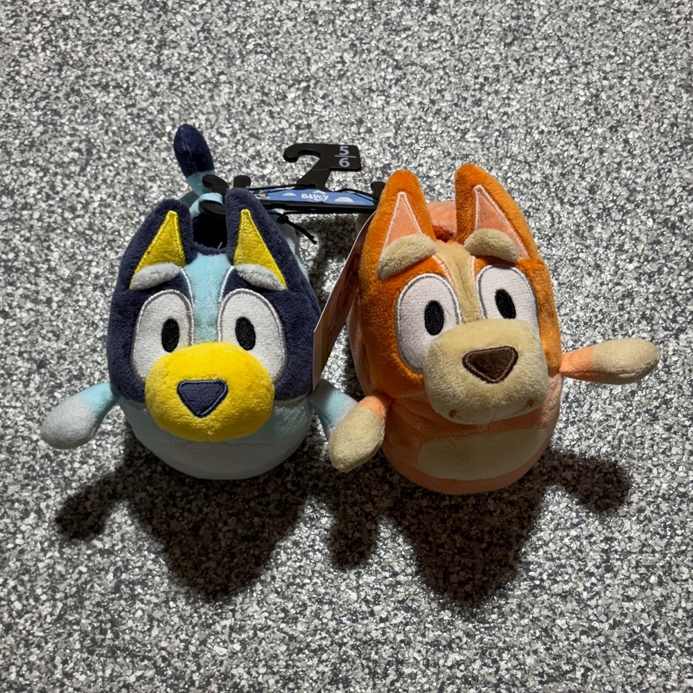 Plush Character Kids Slippers - Blue & Orange